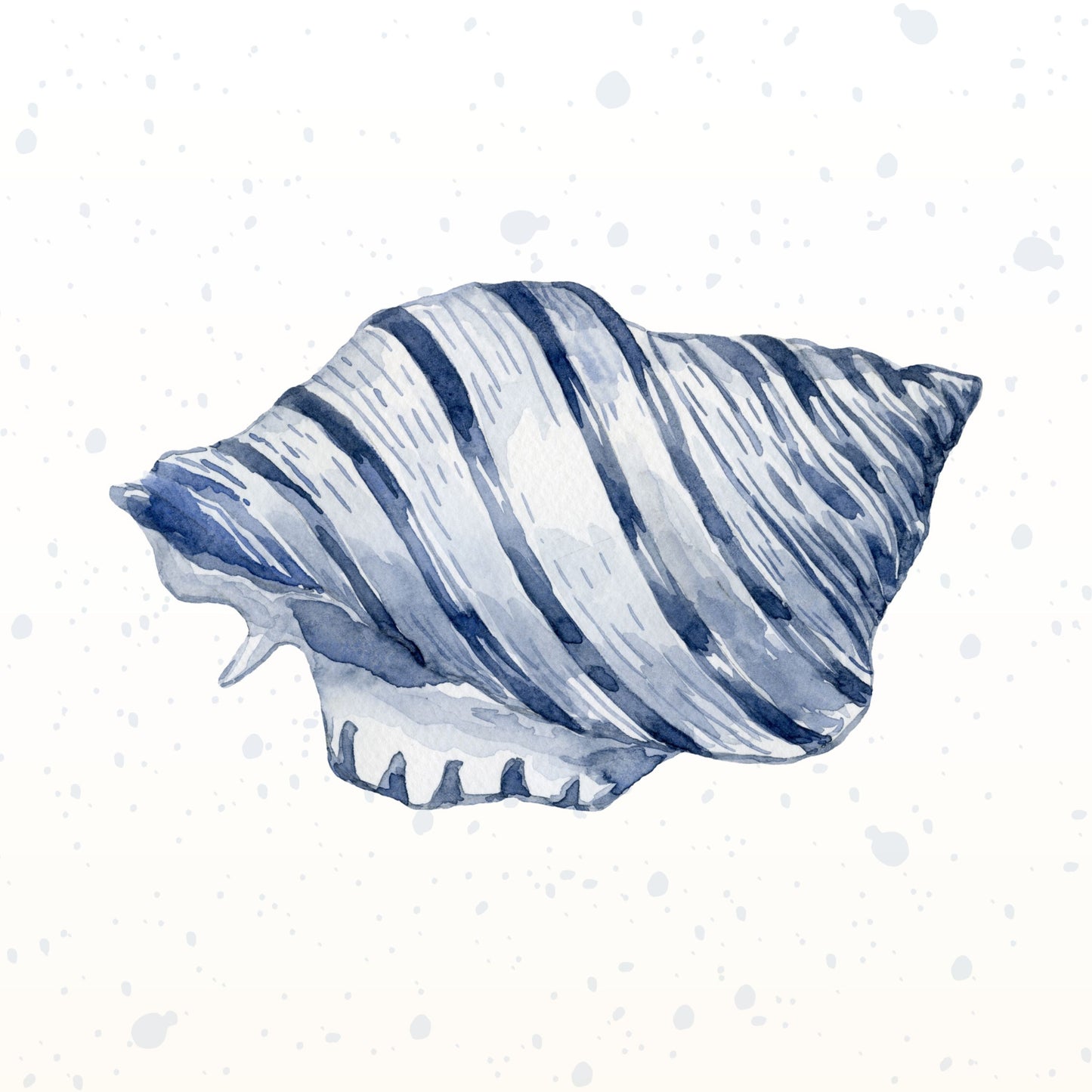 Navy striped shell coastal digital wall art printable download