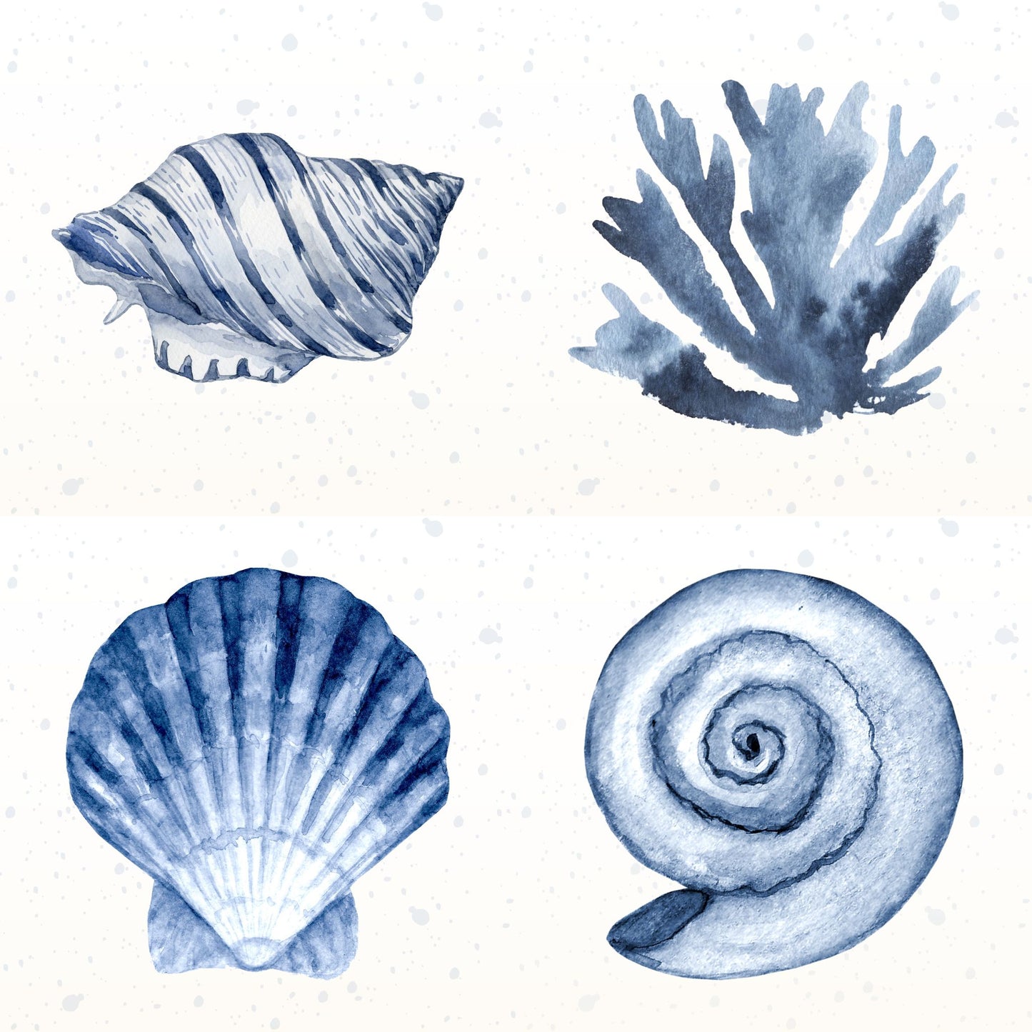 Shell Collection Coastal Printable Wall Art - S/4